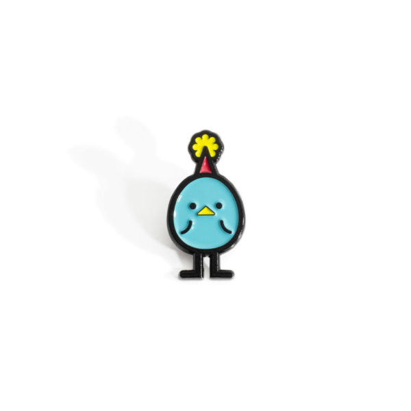 A photo of a Party Bird soft enamel pin.