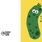 The front and back of a Secret Pickle Greeting Card.