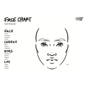 A blank makeup face chart.